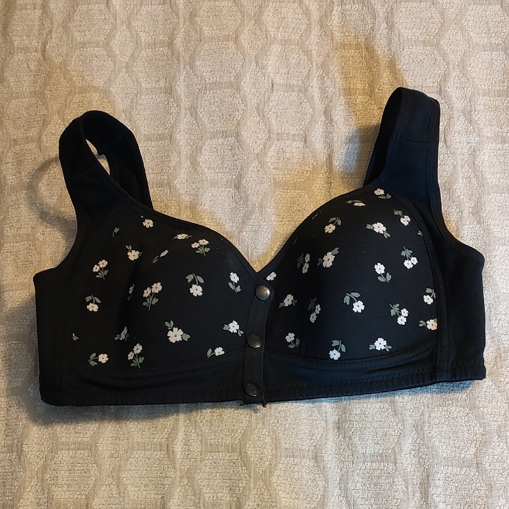 Floral Black Women's Bra